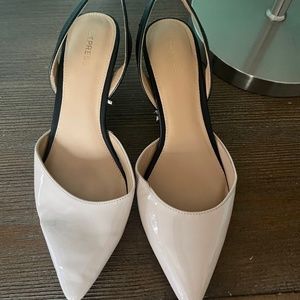 Pink & black low pumps